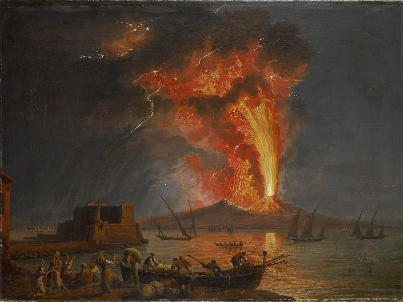 Jacob Philipp Hackert Ausbruch des Vesuvs France oil painting art